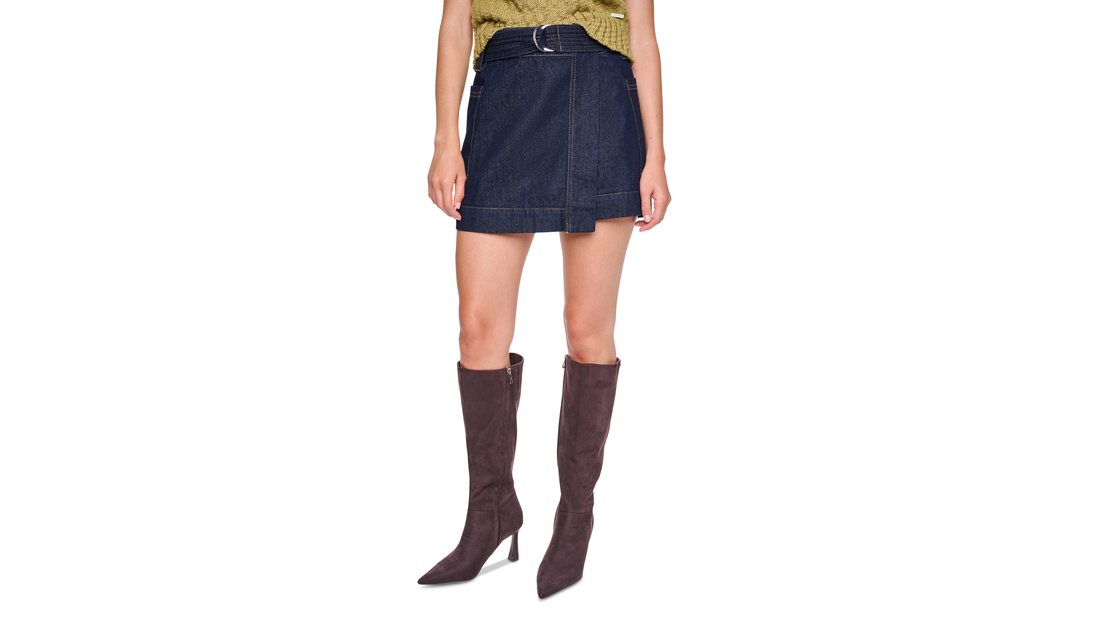 Dkny Jeans Women's A-Line High-Rise Denim Mini Skirt