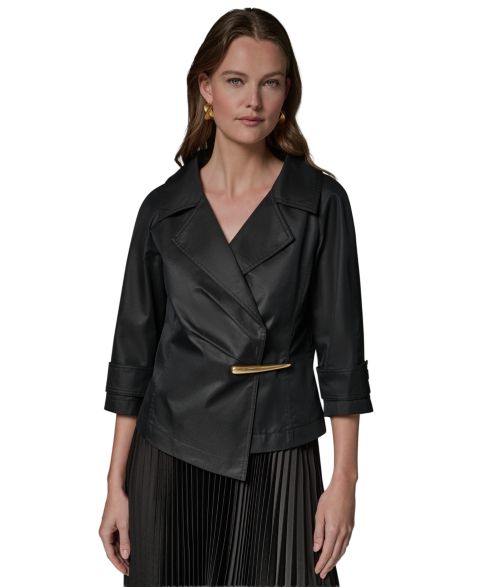 Женская куртка Donna Karan New York Notch Lapel Bar Hardware, цвет: Чёрный