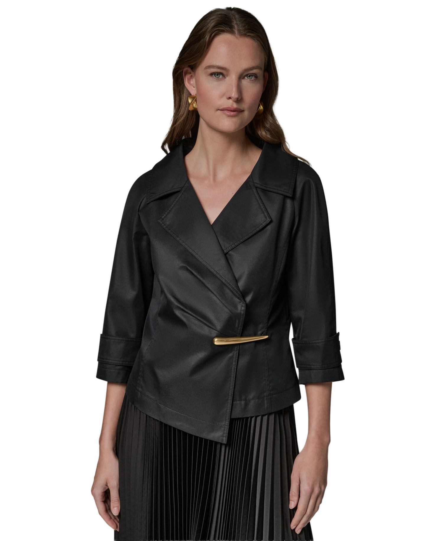 Women's Notch Lapel Bar Hardware Jacket