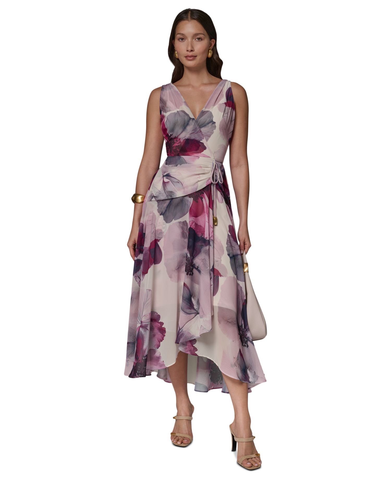 Petite Printed V-Neck High-Low Dress