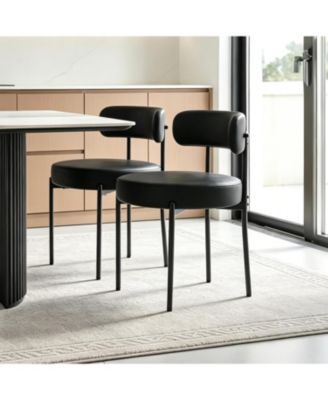 Modern PU Upholstered Dining Chairs, Set of 2