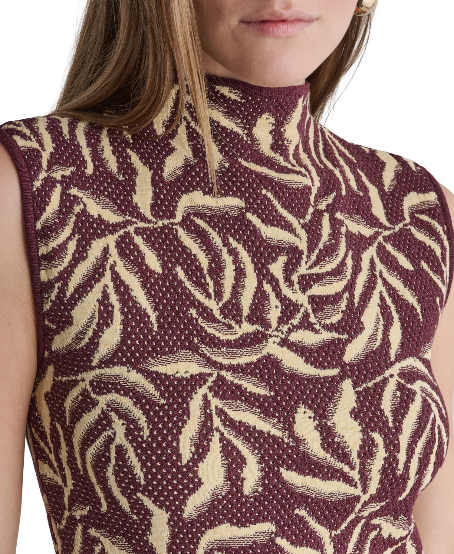Women's Floral-Print Funnel Neck Sweater Dress