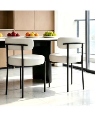 Modern PU Upholstered Dining Chairs, Set of 2