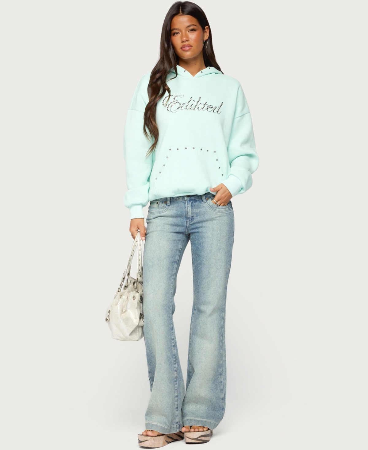 Edikted Women's Rockstar Studded Graphic Hoodie