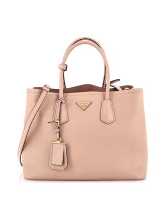 Medium Cuir Double Tote Saffiano Leather
