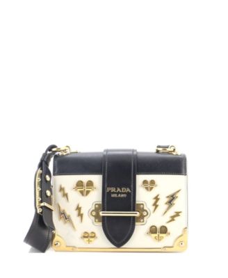 Small Cahier Crossbody Bag Embellished Leather