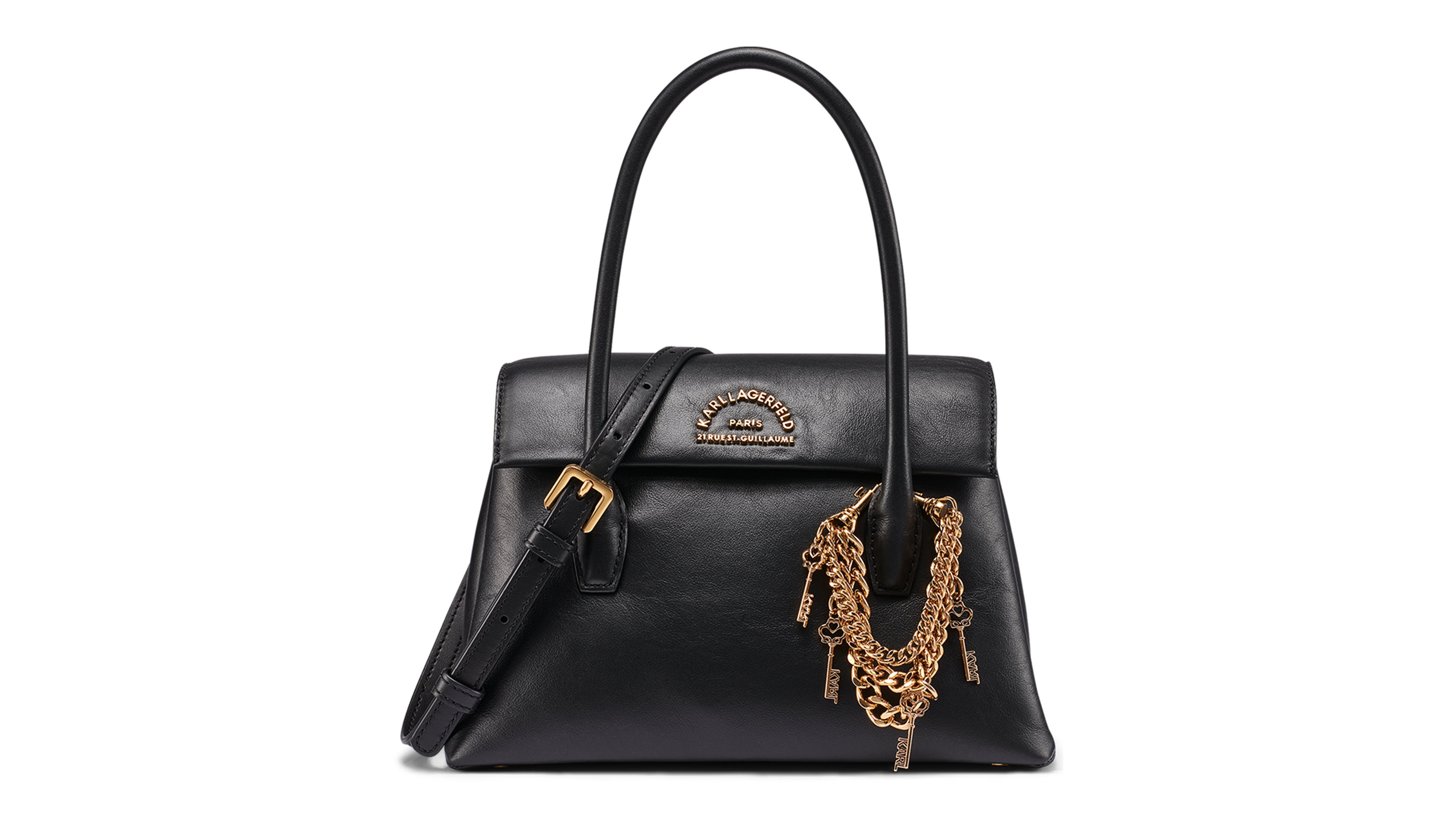 Karl Lagerfeld Paris Rosalee Small Leather Satchel Handbag