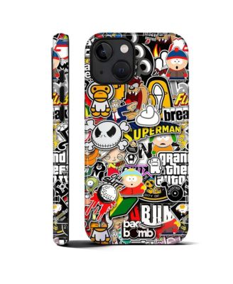 Phone Case Compatible with Apple iPhone 15 Pro Max, 2-Layer Durable, Stickers Bomb 2