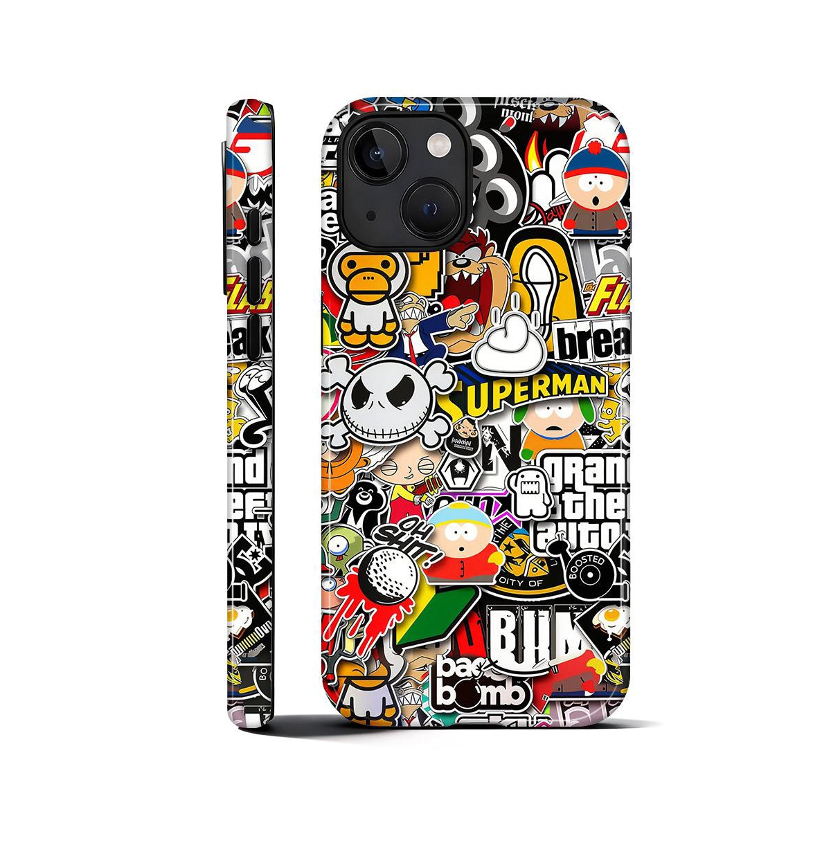 Lisen Stickers Bomb 2 2-Layer Phone Case Compatible with Apple iPhone 16 Pro - Stickers bomb 2 for iphone 14 plus