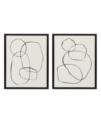 Sylvie Going in Circles Framed Textured Canvas Set by Teju Reval of SnazzyHues