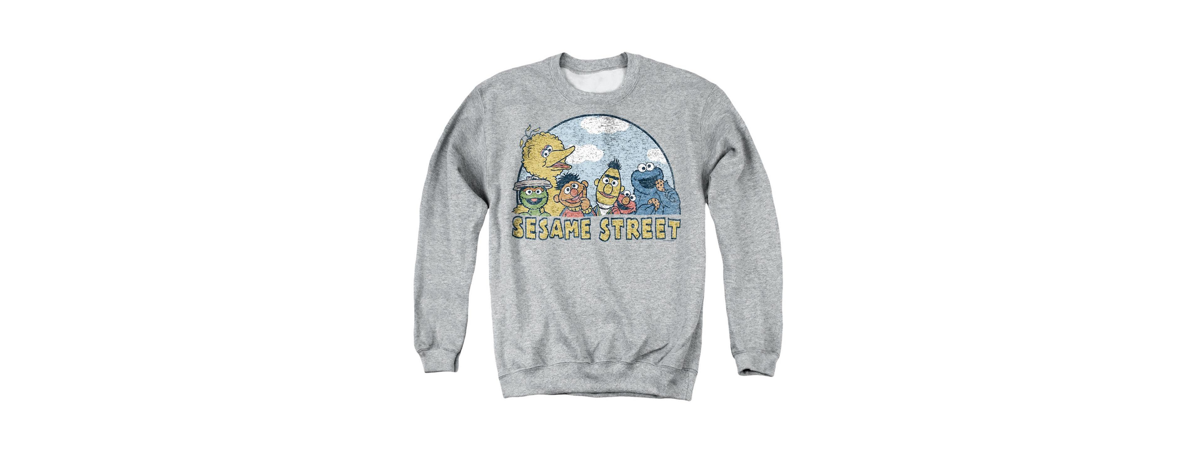 Sesame Street Men's Group Graphic Crewneck Classic-Fit Sweatshirt