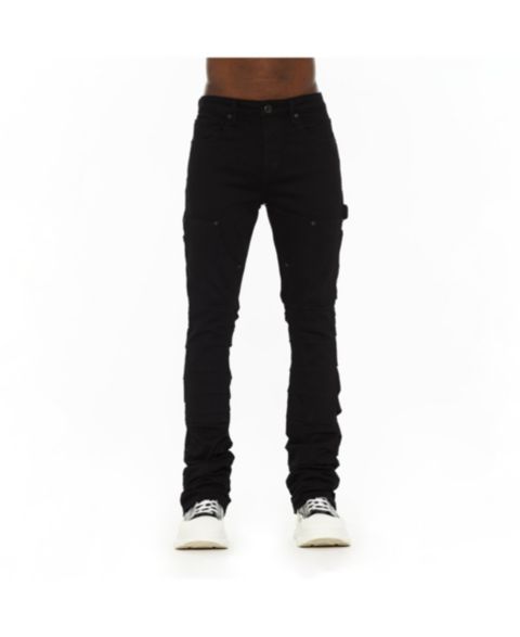 Мужские джинсы Hvman Chosen To Prevail x Cult Mars Loose-Fit Bootcut Cargo Denim Jeans, цвет: Чёрный