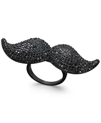 kate spade new york - Dress The Part Black-Tone Mustache Ring