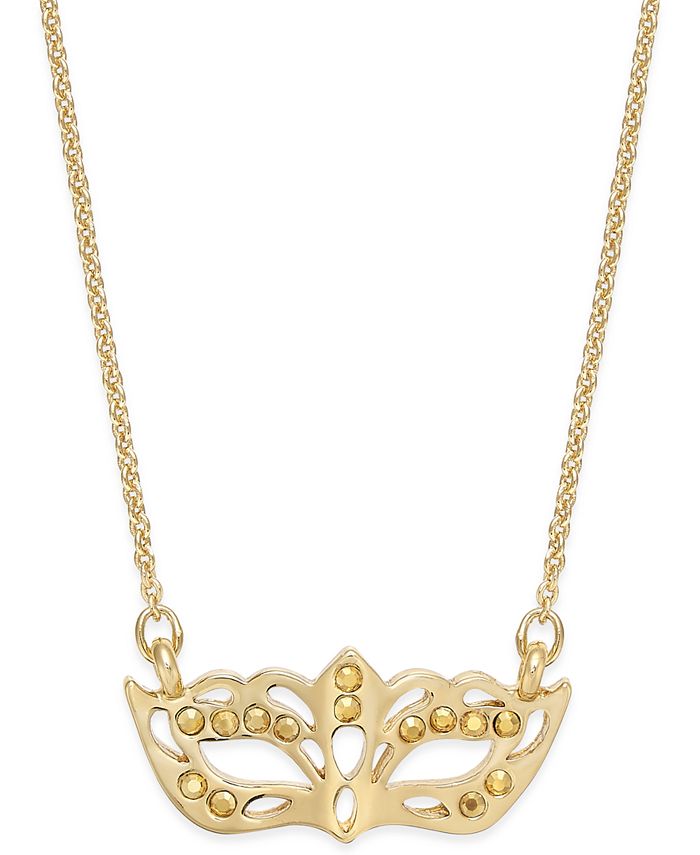 kate spade new york Dress The Part Gold-Tone Masquerade Necklace & Reviews  - Fashion Jewelry - Jewelry & Watches - Macy's