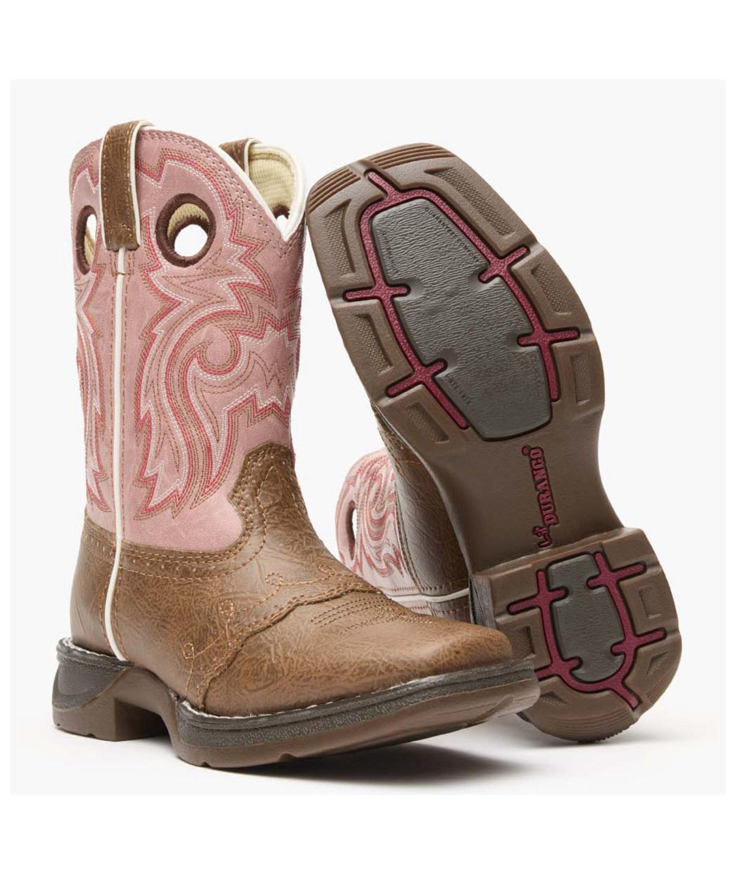 Детские ботинки Durango Lil' Rebel Western Boot, цвет: Светло-коричневый / Розовый — фото 4
