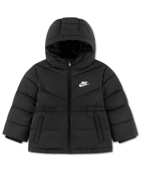 Куртка Nike Cinched Waist Puffer Jacket для девочек-малышей, цвет: Чёрный