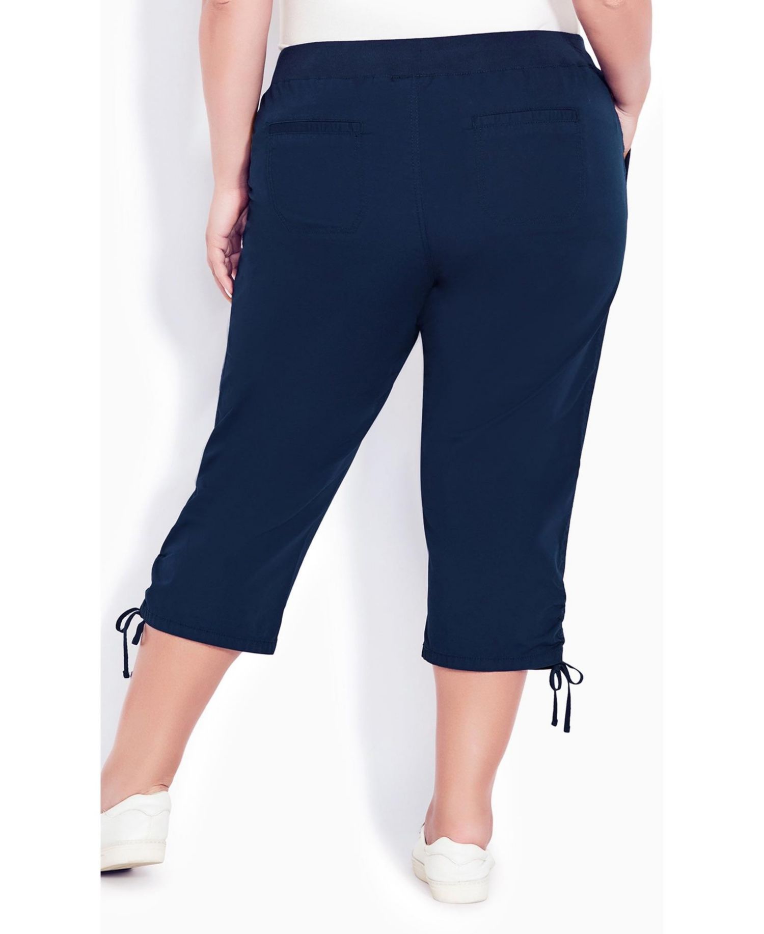 Women's Plus Size Cotton Cinch Capri