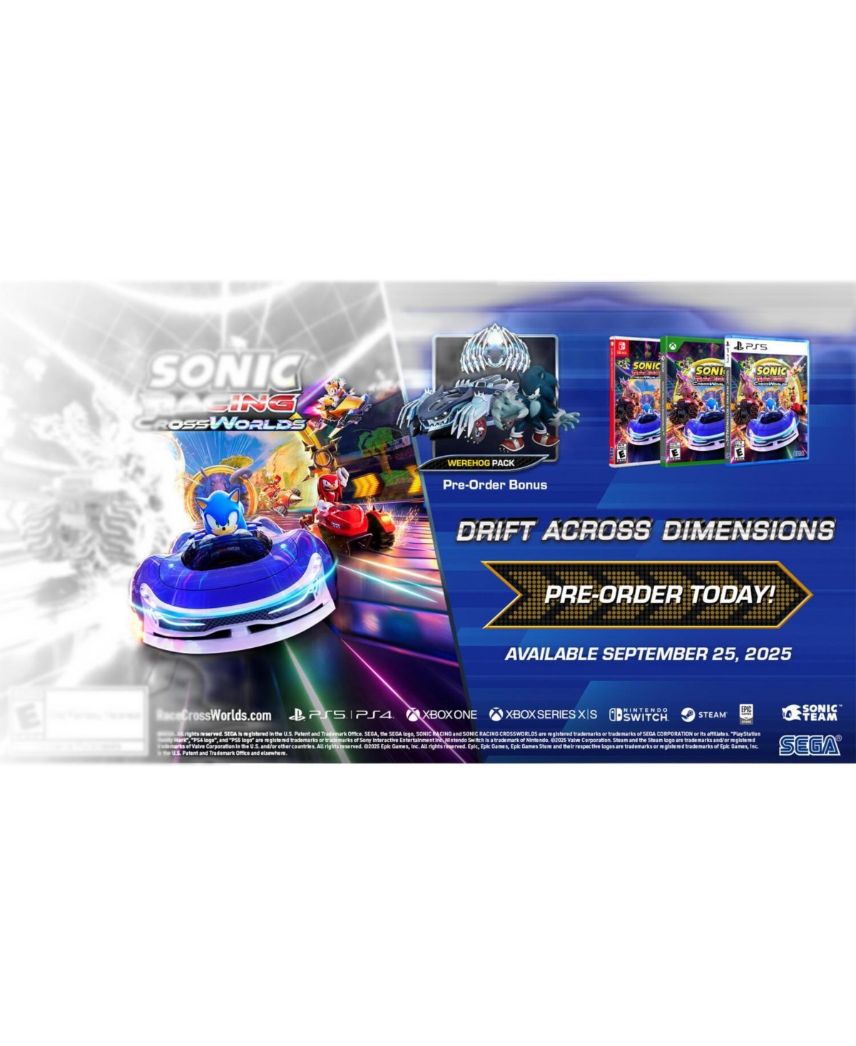 Sega Games Sonic Racing: CrossWorlds Launch Edition for Nintendo Switch