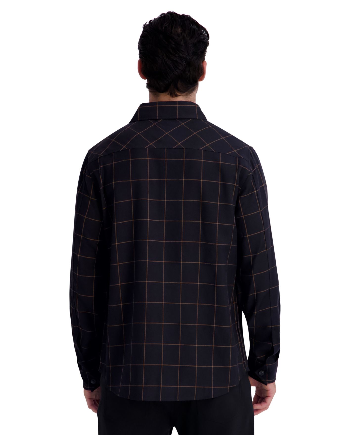 Мужская рубашка KARL LAGERFELD PARIS Windowpane Regular-Fit Button-Down, цвет: Чёрный — фото 5