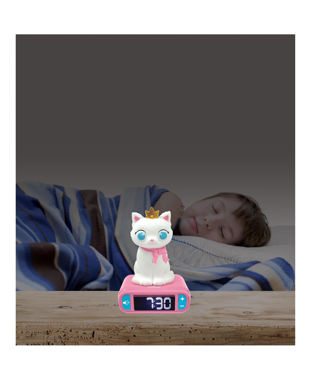Lexibook, Kitten Digital Alarm Clock for kids with Night Light Snooze, Childrens Clock, Luminous Cat, RL800KT