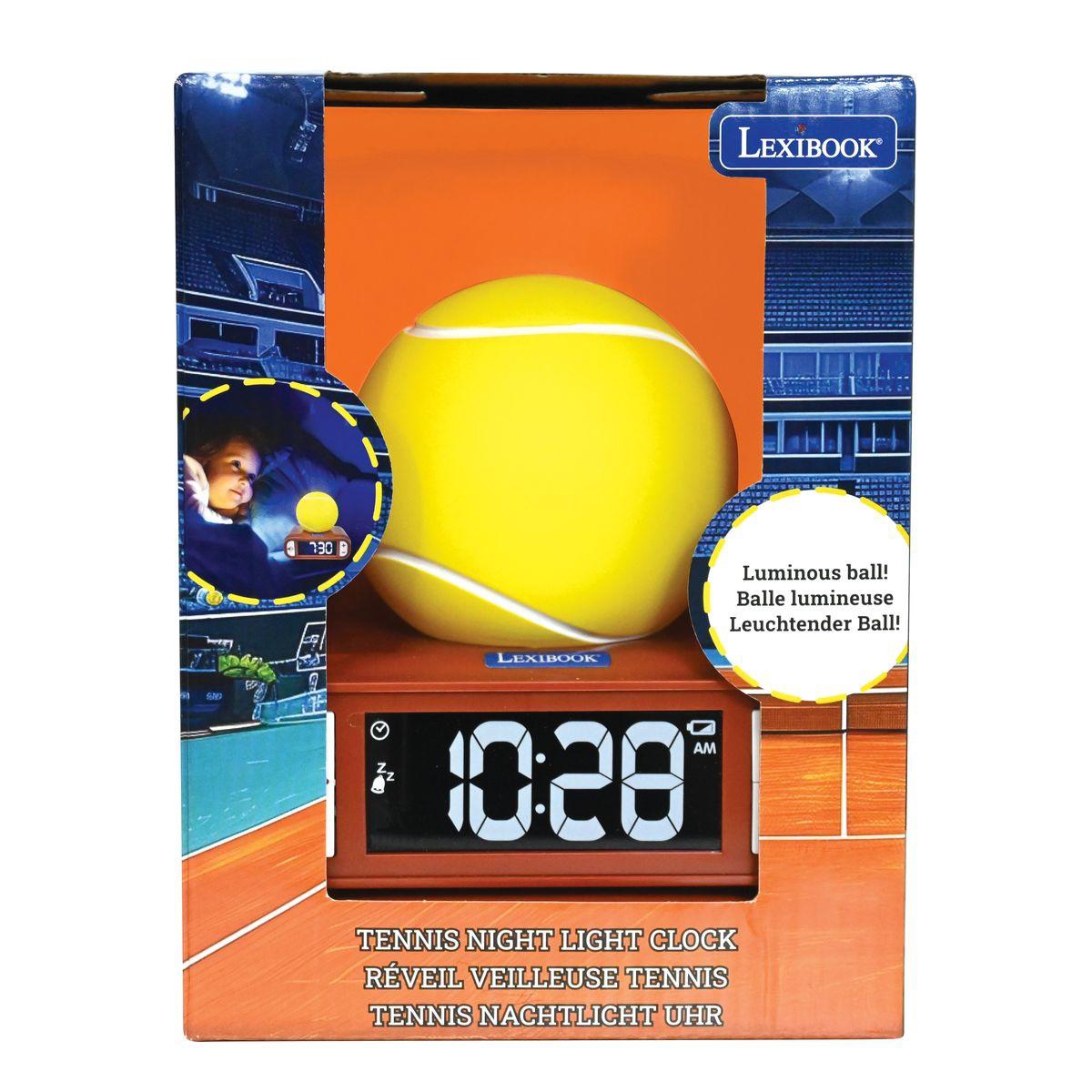 Lexibook, Tennis, Tennis Nightlight Alarm Clock, Sounds and Melodies, Backlit Lcd Screen, Luminous, Snooze, RL800T