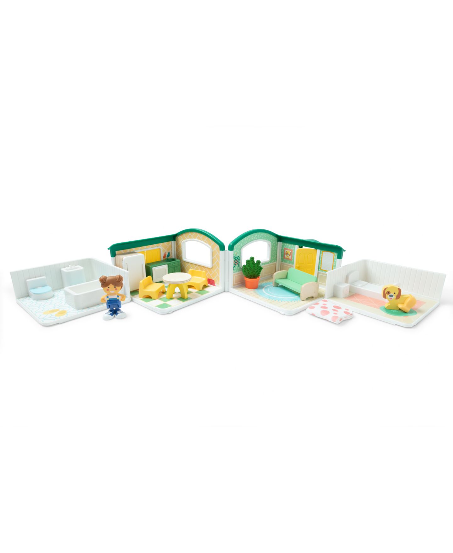 Детские куклы Melissa and Doug Cheery Lane Fold-Out Rooms House, 14.5" x 11.8" x 8.3", 13-Piece Set with 2 Figures — фото 4