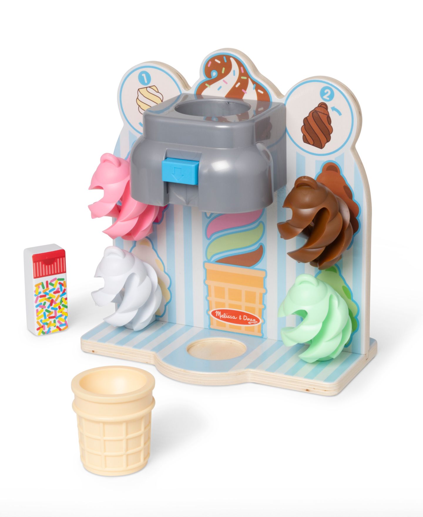 Детские игрушки Melissa and Doug Two-Color Swirl & Serve 8-Piece Ice Cream Play Set, Ages 3+ — фото 3