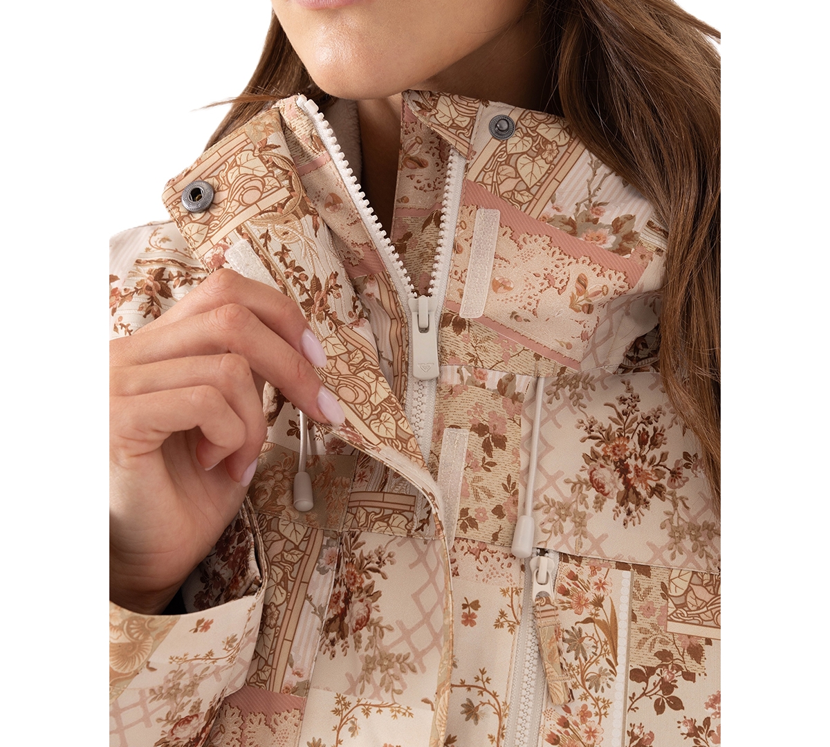 Roxy Women's Jetty 3-in-1 Fleece-Lined Floral-Print Jacket