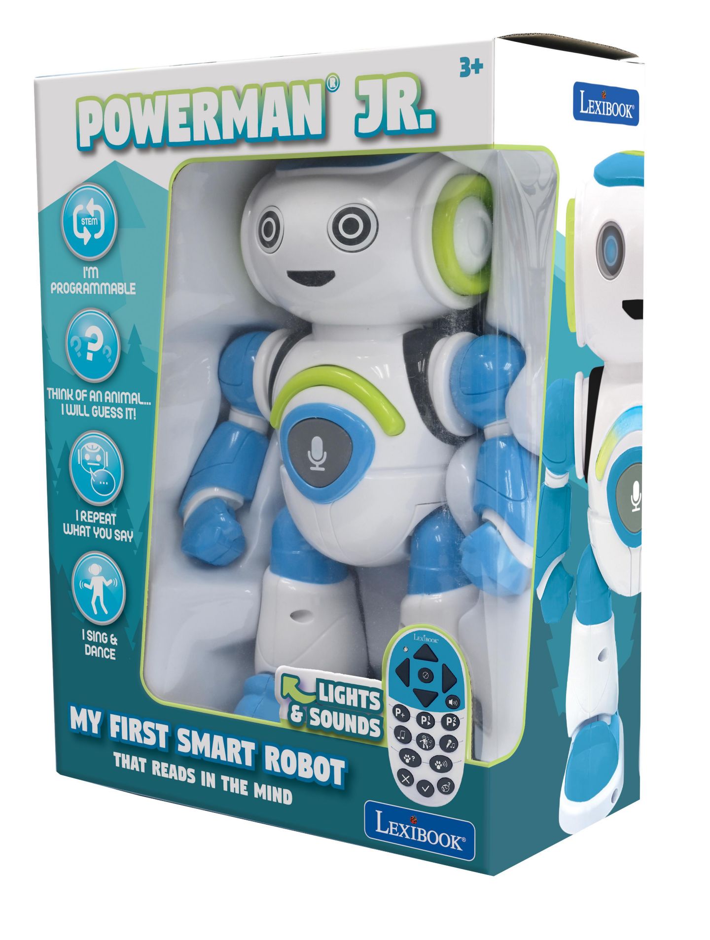 Детские игрушки Lexibook Powerman Jr. Stem Quiz 2-Piece Interactive Remote Control Dancing Robot Toy, Ages 3+ — фото 9