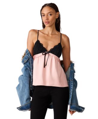 Women's Francine Tie-Front Sweetheart Lace-Trim Camisole