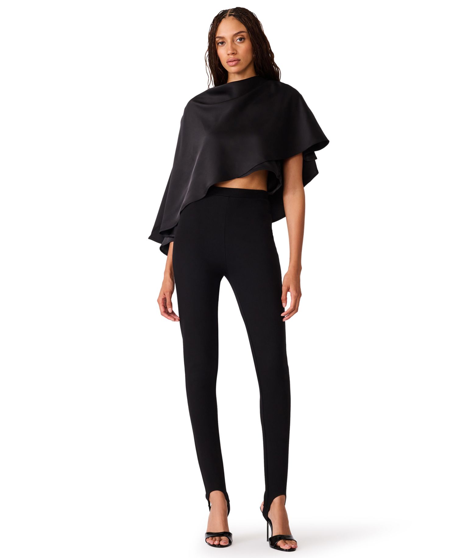 Women's Valery Asymmetrical Mock-Neck Satin Blouse