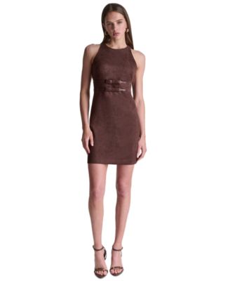 Women's Halter Suede Dress