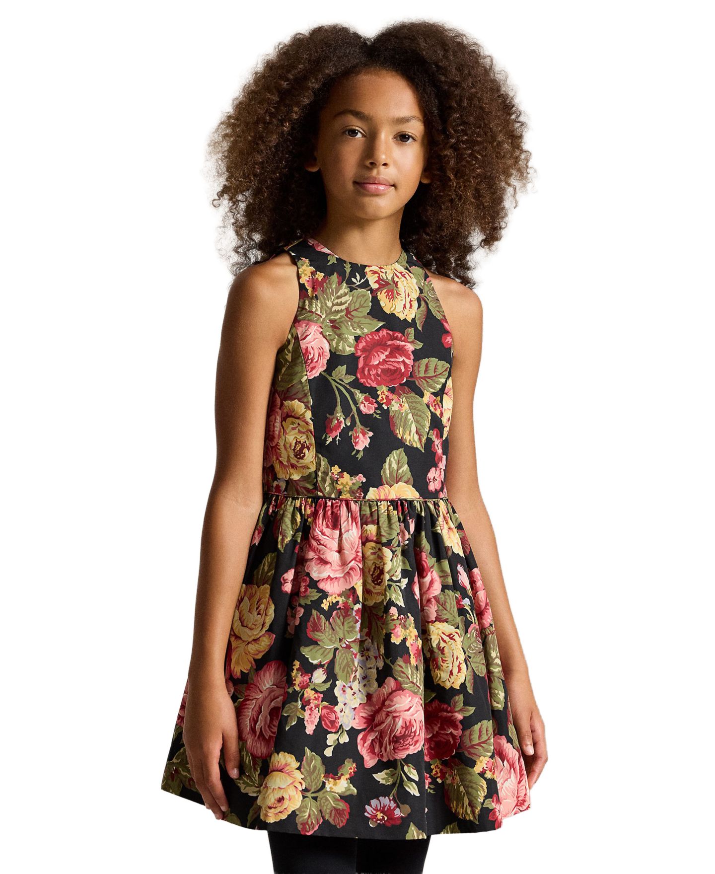 Платье Polo Ralph Lauren Floral Fit-and-Flare Dress для девочек, цвет: С принтом — фото 1