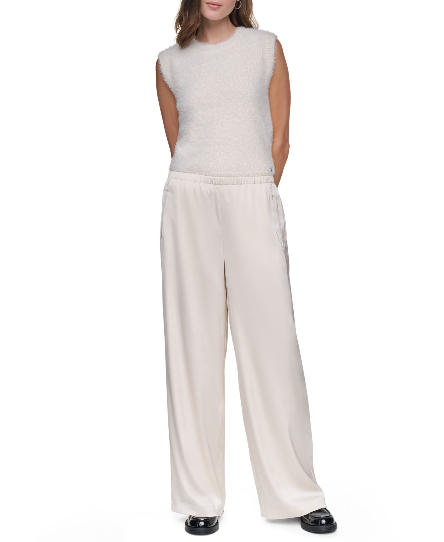 Women's Satin High-Waist Wide-Leg Pants
