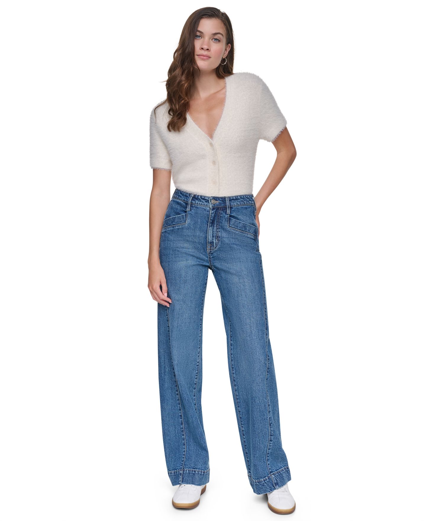 Женские джинсы DKNY Jeans High-Rise Wide-Leg, цвет: Варёный — фото 2