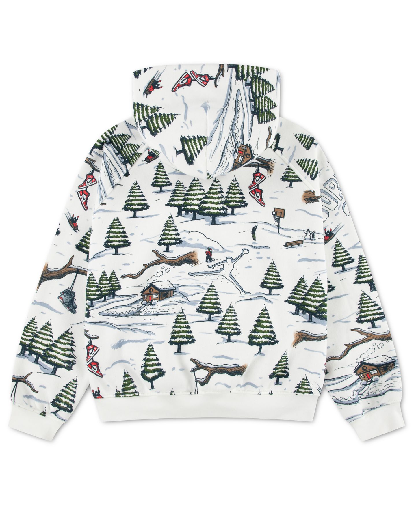 Худи Jordan Brooklyn Holiday Allover-Print Kangaroo-Pocket Pullover для мальчиков, цвет: Молочный — фото 2