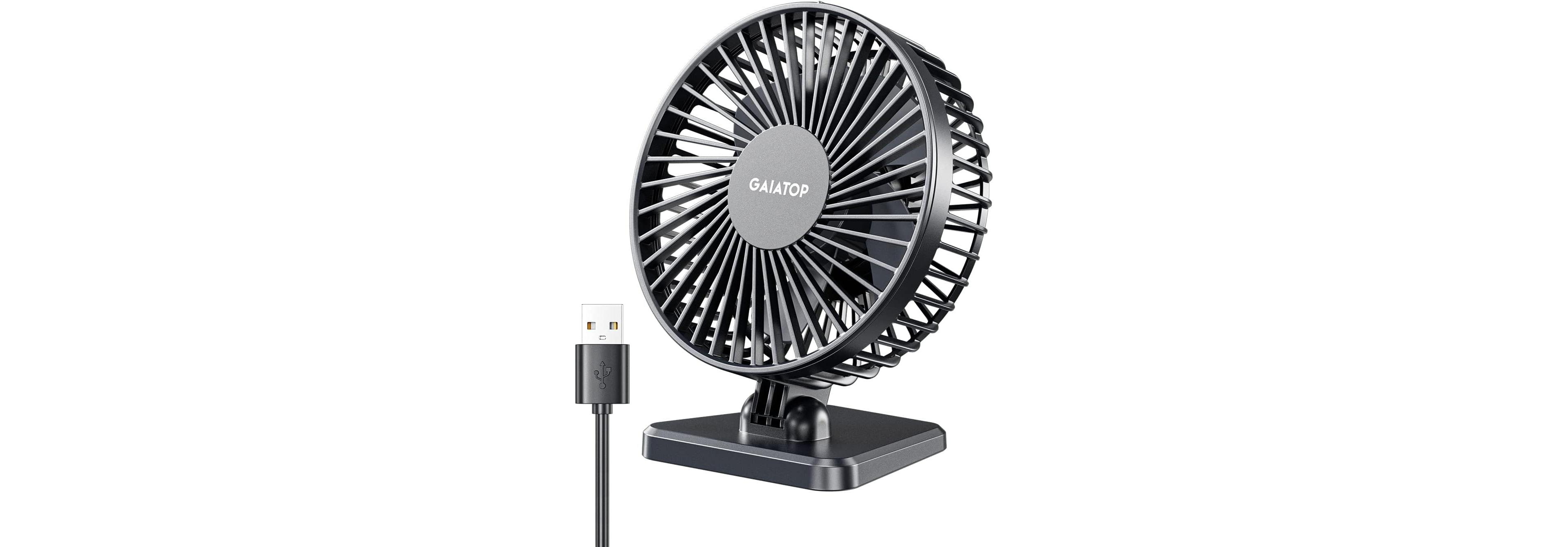 Gaiatop Usb Desk Fan, Small but Powerful, Personal Portable Quiet 3 Speeds