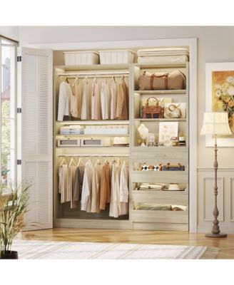 Heavy Duty Closet Organizers Set with 4-Drawers and Hanging Rods