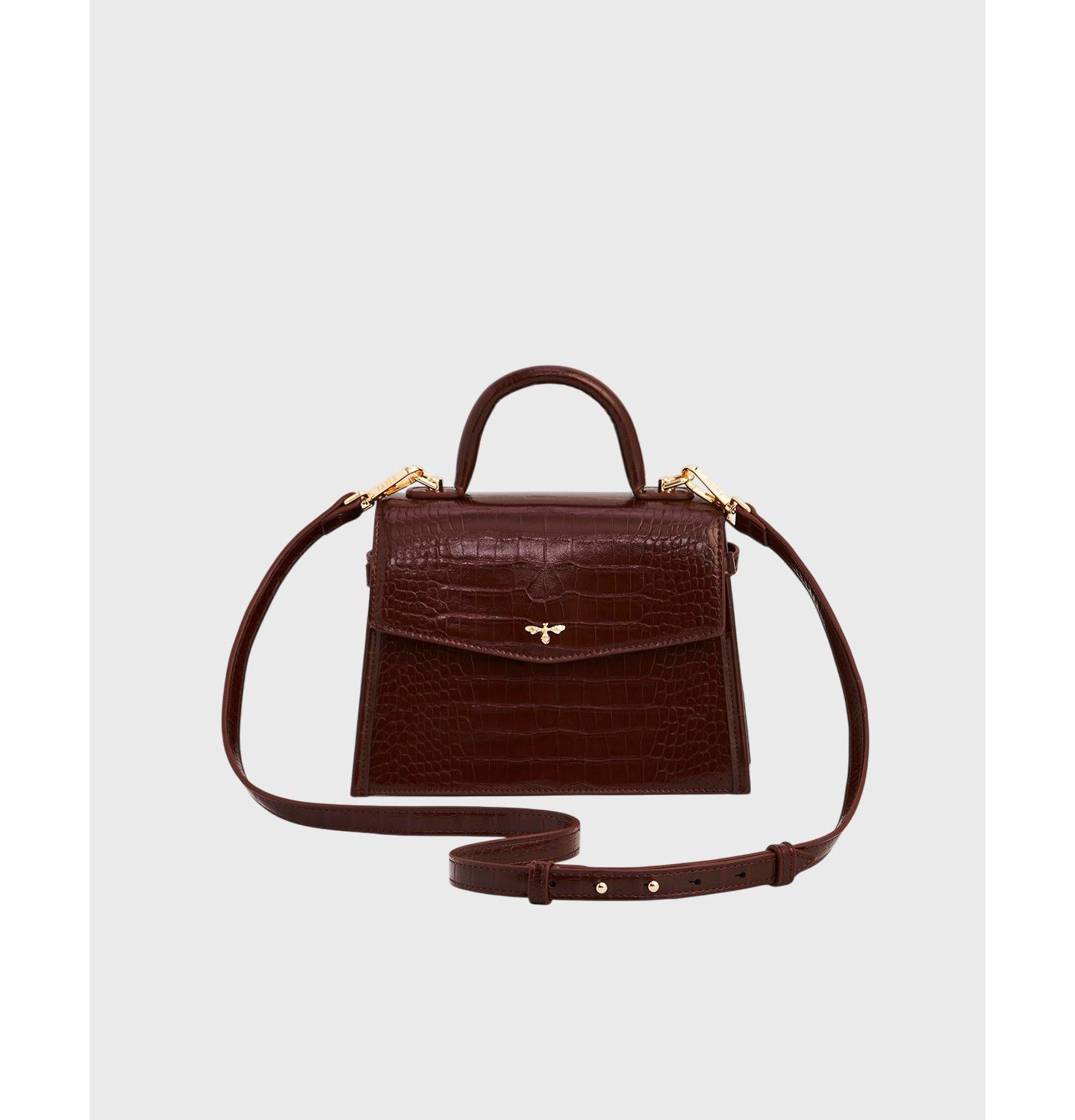 Женская сумка Fable England Eliza Small Top Handle, цвет: Бордовый — фото 6