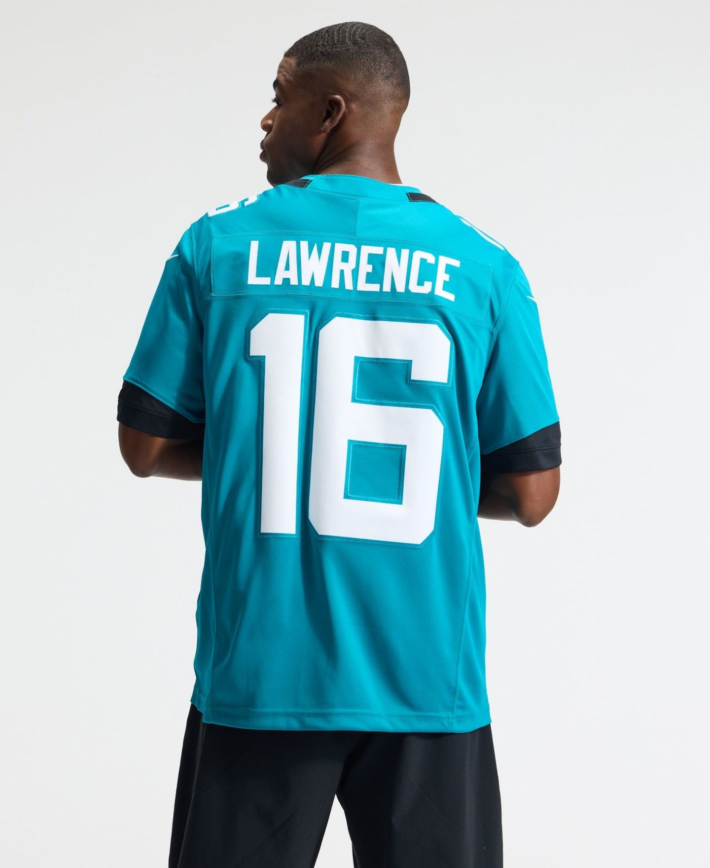 Мужской топ Nike Trevor Lawrence Teal Jacksonville Jaguars Vapor F.U.S.E. Stitched Limited Jersey — фото 6