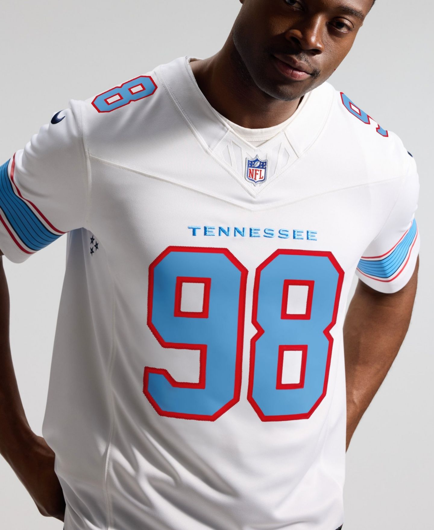 Мужской топ Nike Jeffery Simmons White Tennessee Titans Vapor F.U.S.E. Sewn Down Limited Jersey — фото 9