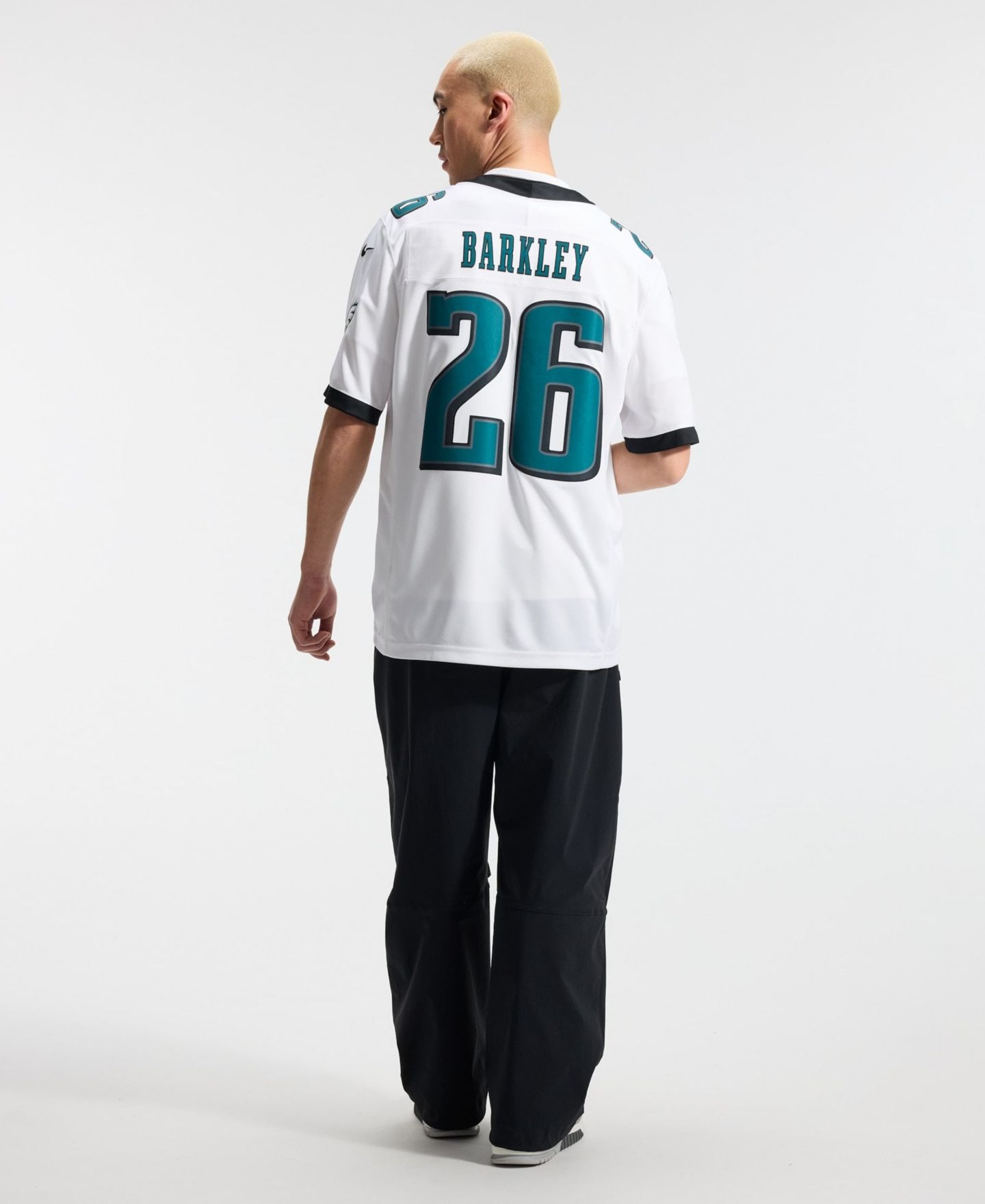Мужской топ Nike Saquon Barkley White Philadelphia Eagles Vapor F.U.S.E. Stitched Limited Jersey — фото 3