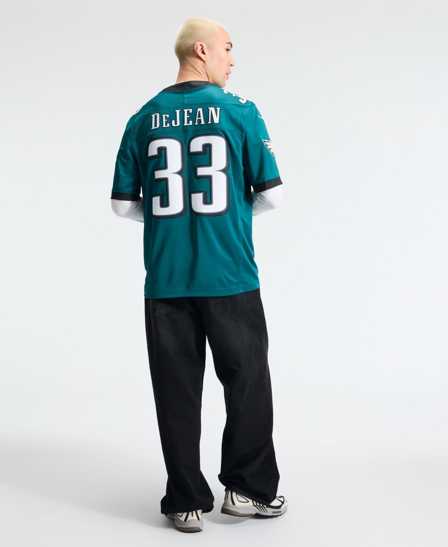 Мужской топ Nike Cooper DeJean Midnight Green Philadelphia Eagles Vapor F.U.S.E. Stitched Limited Jersey — фото 2