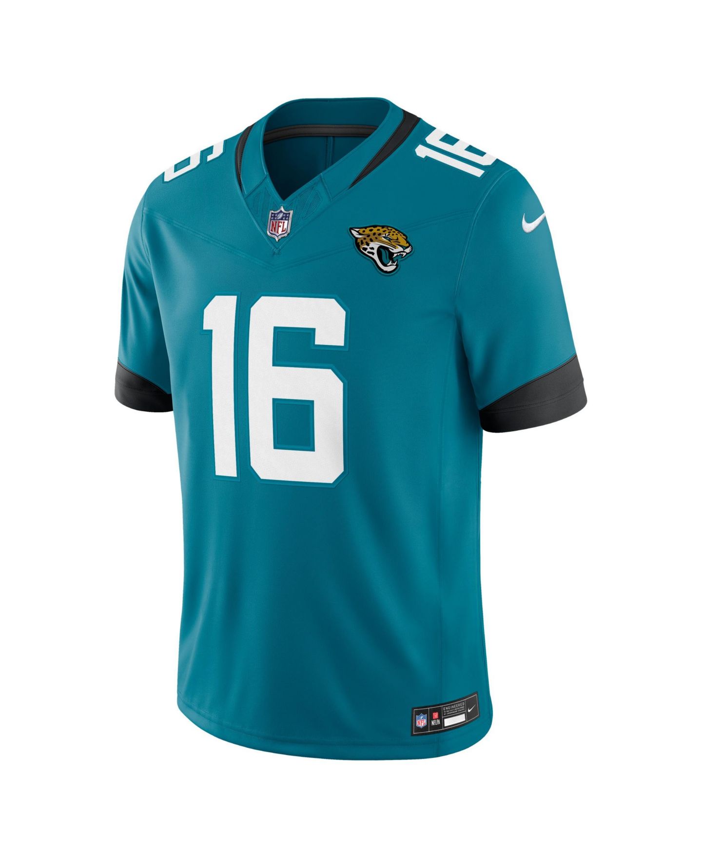 Мужской топ Nike Trevor Lawrence Teal Jacksonville Jaguars Vapor F.U.S.E. Stitched Limited Jersey — фото 7