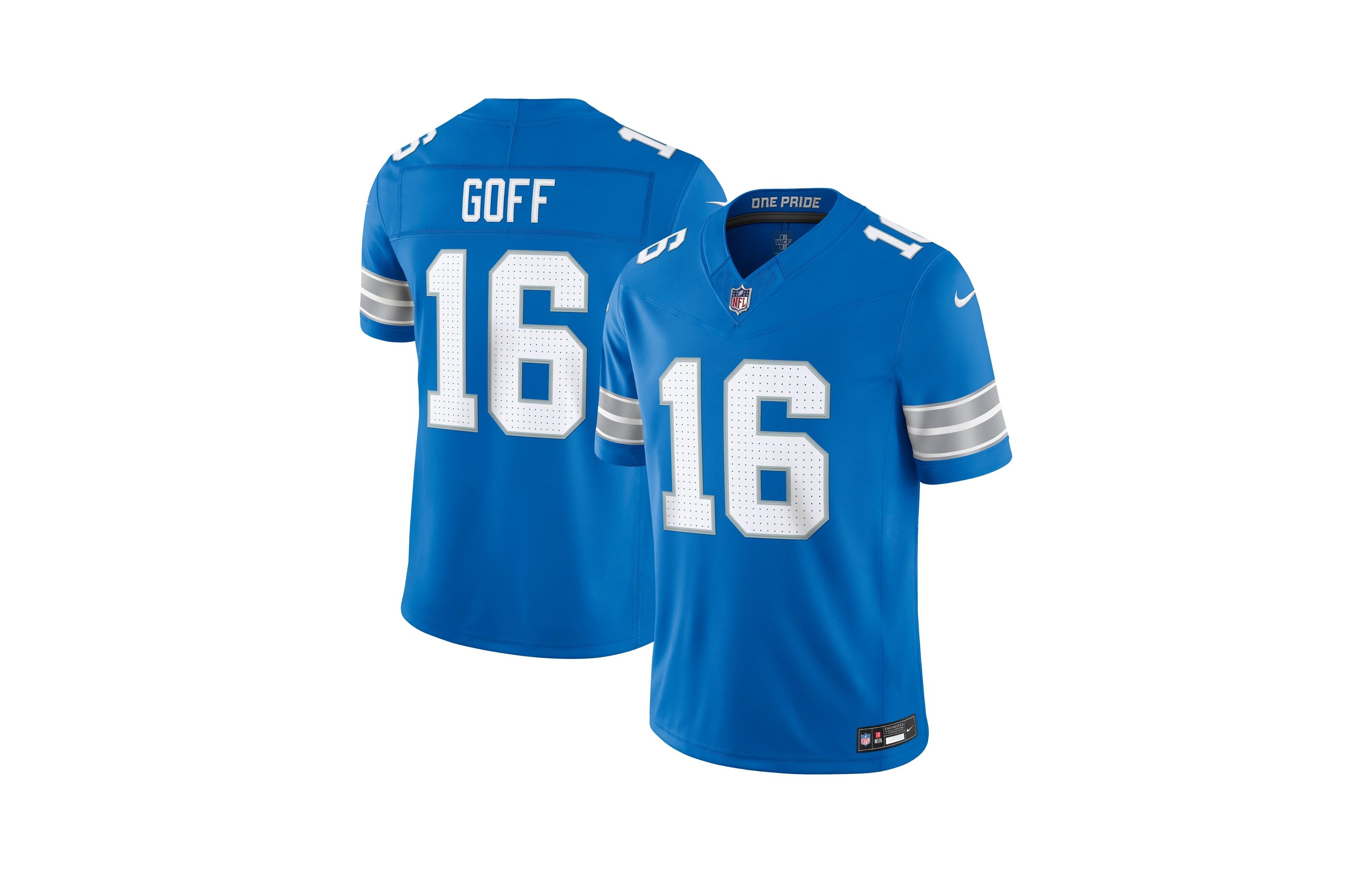 Nike Men's Jared Goff Blue Detroit Lions Vapor F.u.s.e. Stitched Limited Jersey