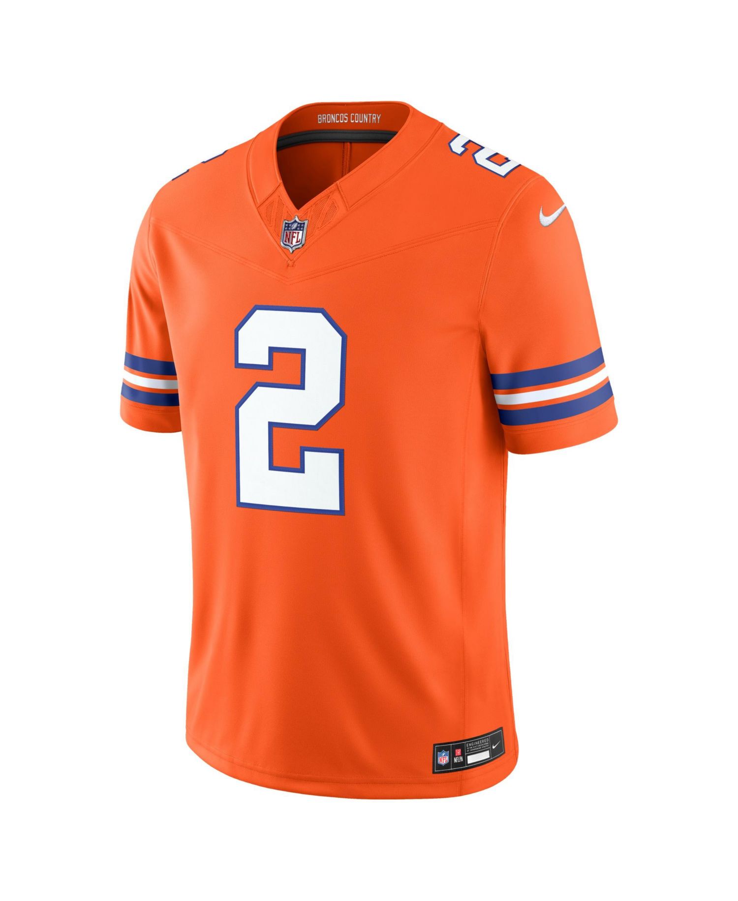 Men's Pat Surtain II Orange Denver Broncos Alternate Mile High Collection 1977 Throwback Vapor F.U.S.E. Stitched Limited Jersey