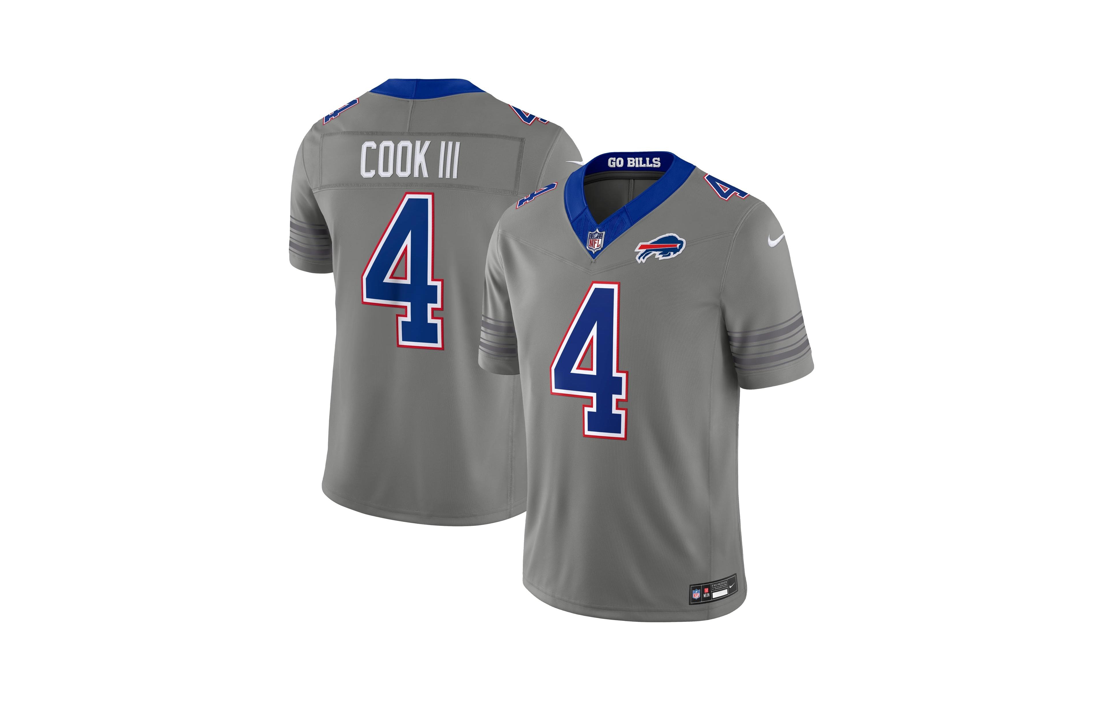 Nike Men's James Cook Iii Gray Buffalo Bills Nickel City Vapor F.u.s.e. Stitched Limited Jersey