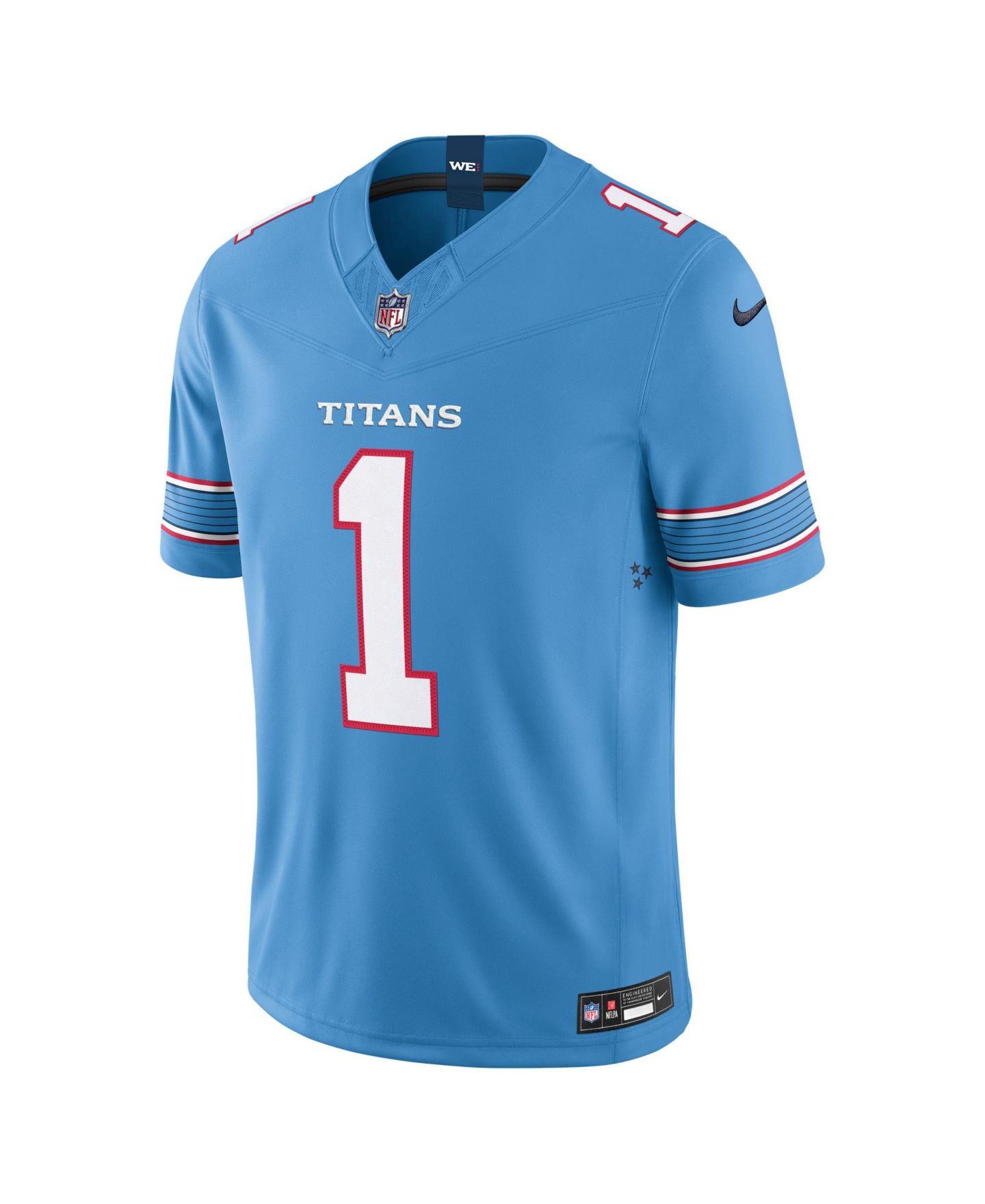Мужской топ Nike Cameron Ward Light Blue Tennessee Titans Vapor F.U.S.E. Stitched Limited Jersey — фото 8