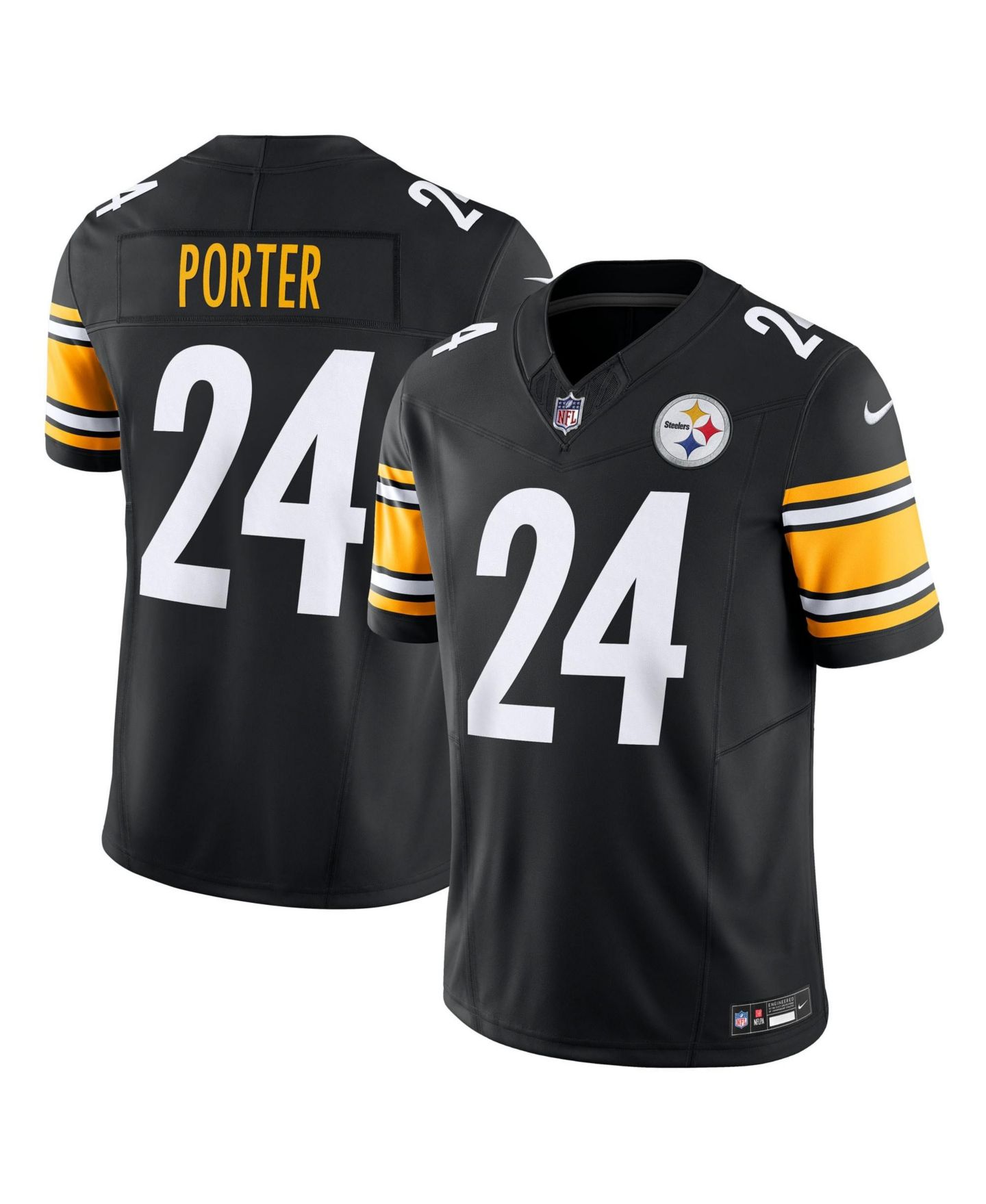 Мужской топ Nike Joey Porter Jr. Black Pittsburgh Steelers Vapor F.U.S.E. Limited Jersey — фото 6