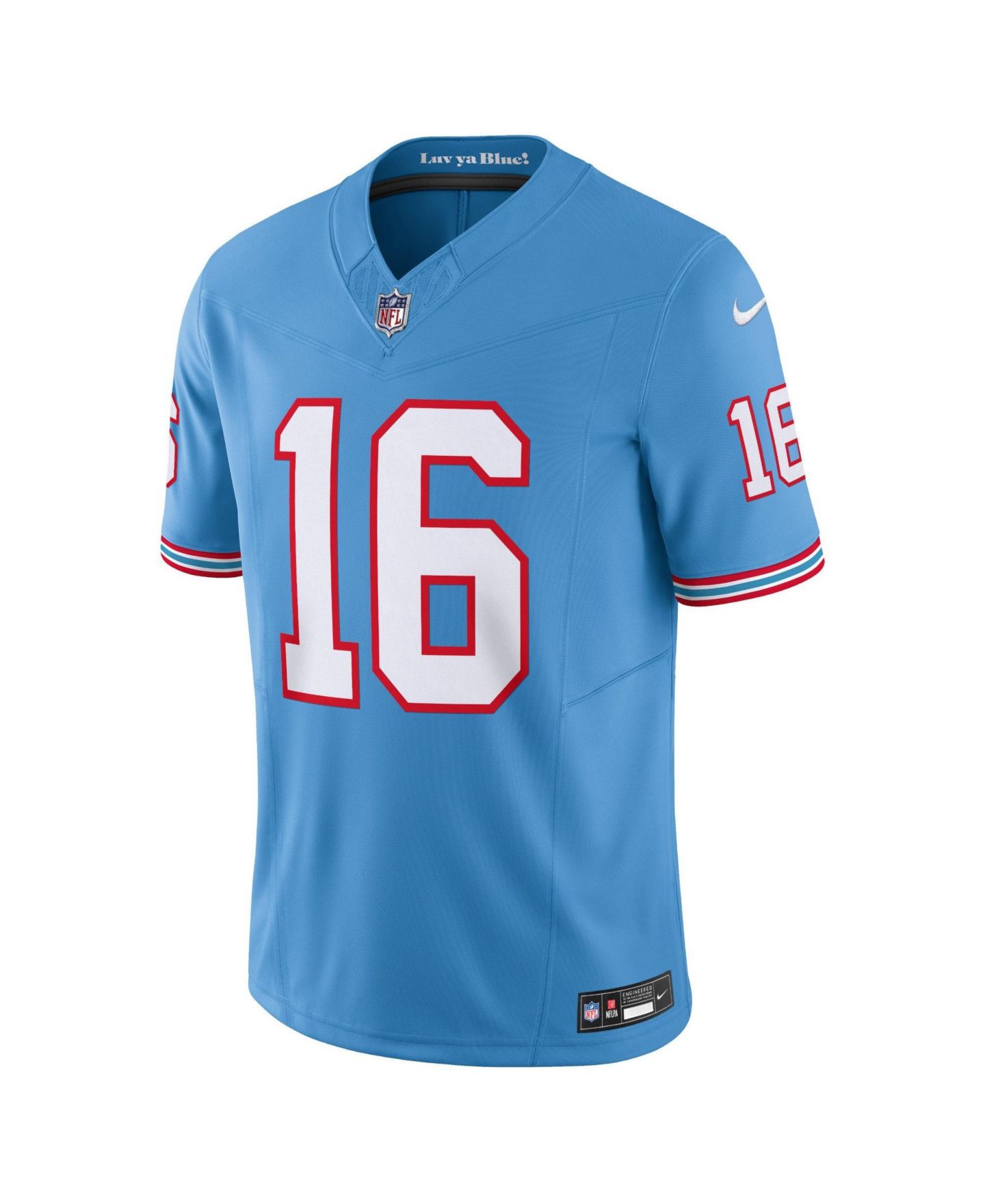 Мужской топ Nike Treylon Burks Light Tennessee Titans Oilers Throwback Vapor F.U.S.E. Limited Jersey, цвет: Светлый синий — фото 2